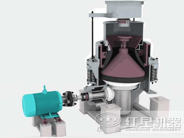中碎圓錐破碎機(jī)工作原理