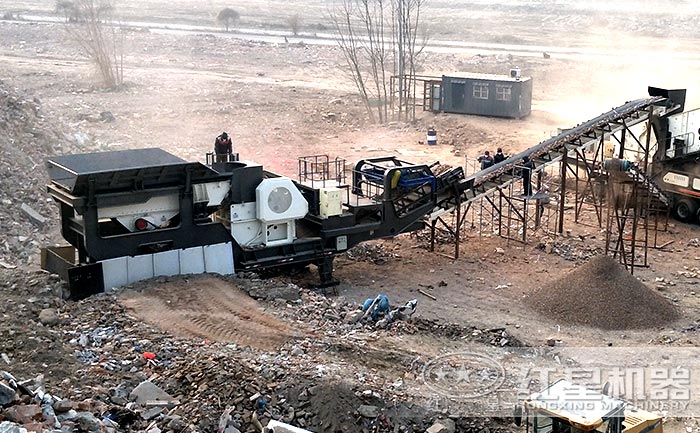 移動破碎站設備加工建筑垃圾現(xiàn)場