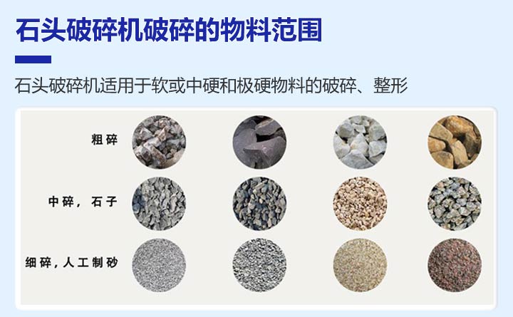 石頭破碎機(jī)的粗碎，中碎，細(xì)碎效果