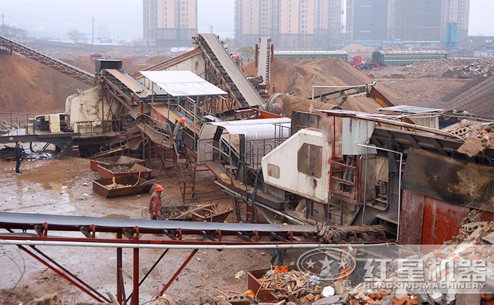 建筑垃圾破碎現(xiàn)場