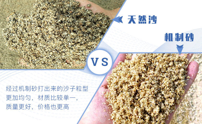 相比較天然砂，機制砂的優(yōu)勢較多
